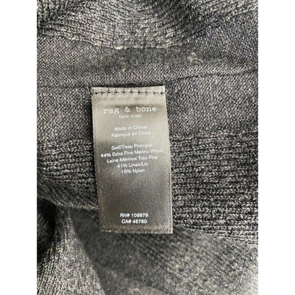 Rag‎ & Bone Men’s Drew Pullover Long Sleeve Gray Crew Neck Sweater SZ XXL - Picture 5 of 8
